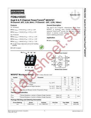 FDMJ1032C datasheet  